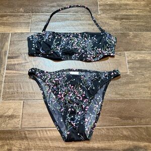 BCBG Maxazria Vintage Bikini floral Made in USA size 12